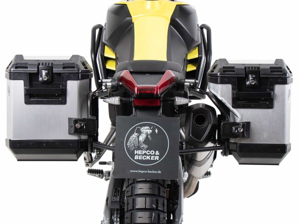 Maletín Xplorer plata + soporte recortable Aprilia Tuareg 660 (22-24) Hepco & Becker