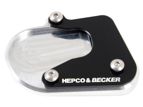 Placa de caballete lateral negro plata para BMW F 850 GS (Bj.18-) Hepco & Becker