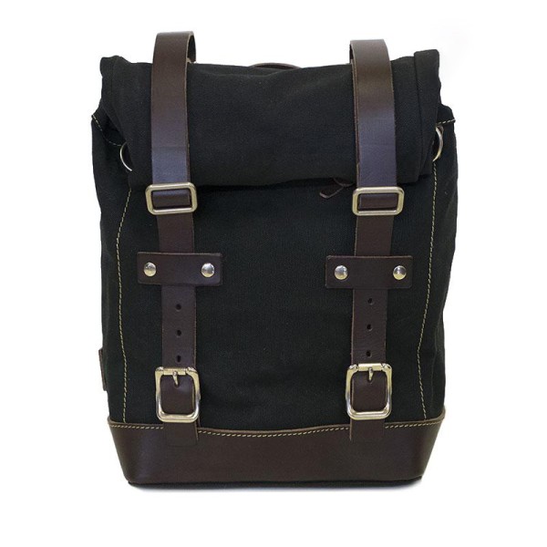 Bolsa lateral de lona 10L-14L - Negra/Marrón - Unidad Garaje