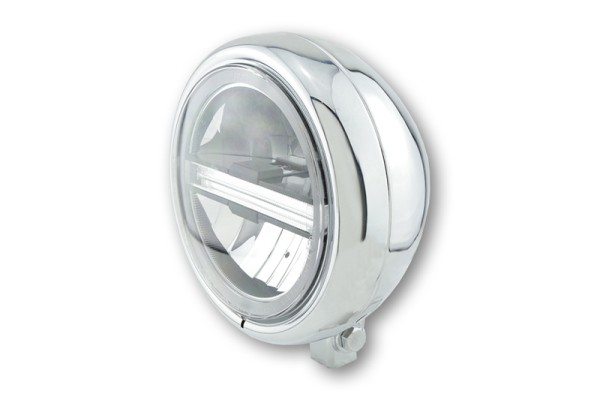 HIGHSIDER pro 5 3/4 pulgadas Faro delantero Pecos Tipo 6 LED Cromado Con TFL, homologado E (1ud.)