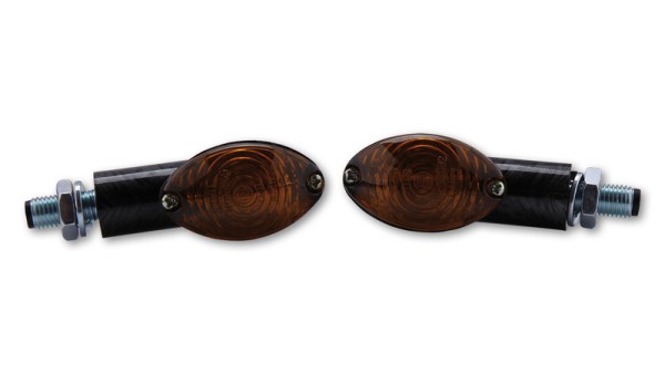 HIGHSIDER Bombillas Smart Cateye Mini carcasa de intermitente negra / lente gris humo (par), delantera y trasera