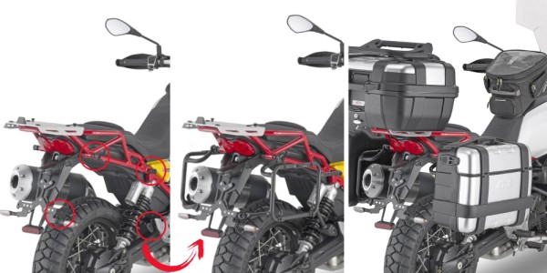 Portaequipajes lateral ONEFIT desmontable para Moto Guzzi V85 TT (Bj.19-) Givi