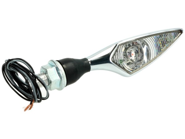 Indicador Kellermann, rombo, acero, LED, VL/HR, 12 V, cromo brillante, M8x20, homologado E
