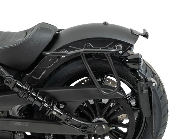 Portabolsas de cuero recortado negro para Indian Scout Sixty Bobber (25-) Hepco & Becker