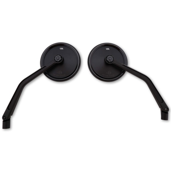 LSL Spiegel NOVA-RUN, Lenkerspiegel, schwarz, mit Straßenzulassung, ECE, mit Adaptern für Yamaha-Lin