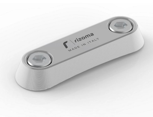 Tapa rosca RIZOMA asidero pasajero pasajero para Vespa GTS/GTS Super/GTV/Primavera, plata