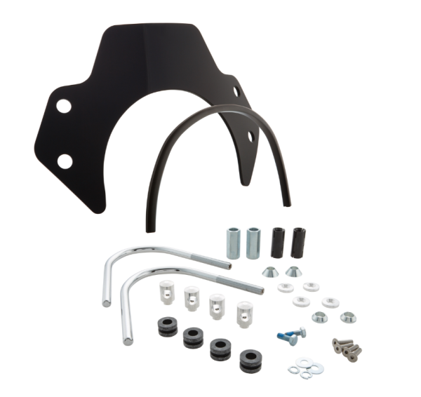 Flyscreen para Vespa GTS/GTS Super/GT/GT L 125-300cc, soportes plateados, tintado negro