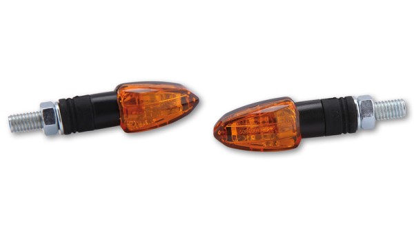 HIGHSIDER Smart Lizzard bombilla intermitente carcasa negra / lente naranja (par), delantera y trasera
