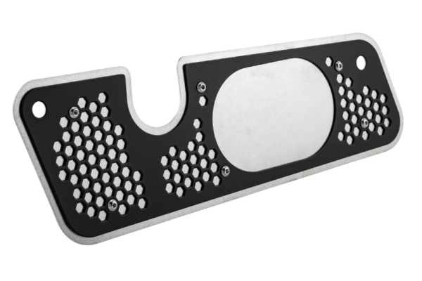 Embellecedor escape basculante para Vespa GTS/GTS Super/GTV/GT, plata/negro