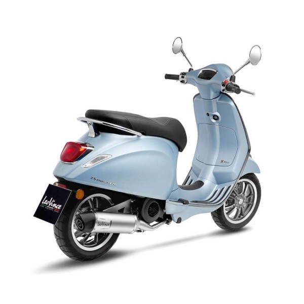 Sistema de escape completo LeoVince LV One Evo para Vespa Primavera 125, acero inoxidable plata, E-certificate