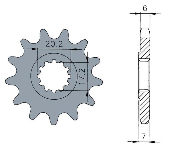 Piñón delantero de acero Tecnium estándar 1120 - 420