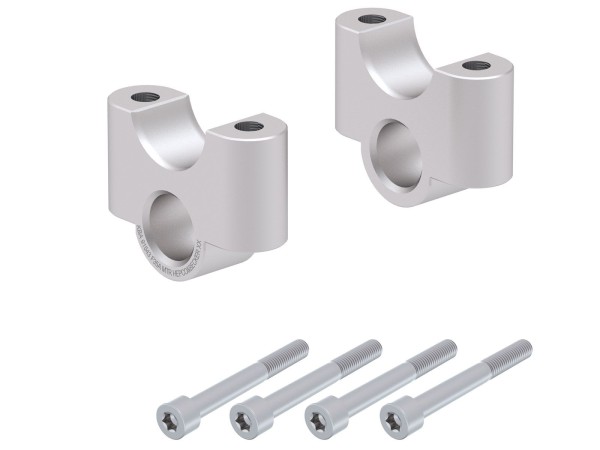 Elevador de manillar H=35 mm plateado para BMW R 1200 GS LC Adventure (14-18) Hepco & Becker