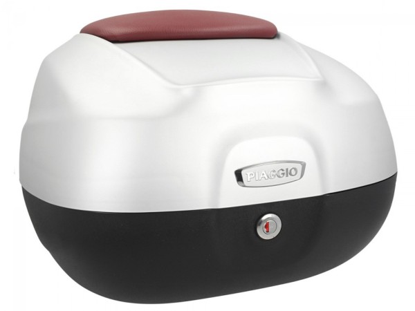 Maleta trasera de 37 l con respaldo para Piaggio Beverly 350 Sport Touring (17-20) - gris mate 760/B