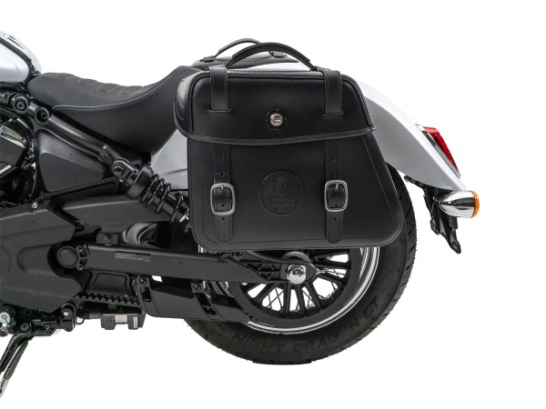 Juego de bolsas recortables negro incl. soporte para Indian Scout Classic 1250 (25-) Hepco & Becker