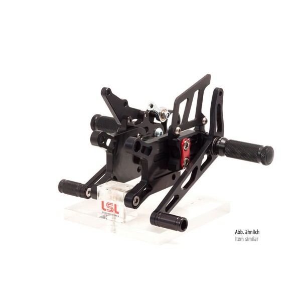 LSL 2Slide-Rastenanlage für Honda CBR1000RR, -2007, schwarz-rot, Racing, ohne Straßenzulassung