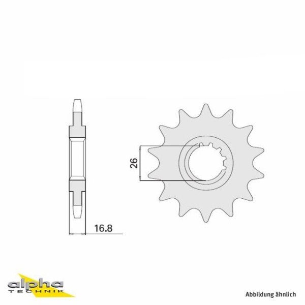 Piñón, 16 dientes, paso 530