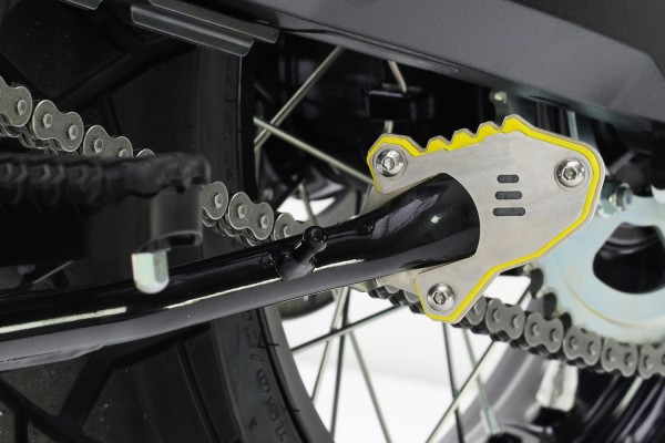 Placa de caballete lateral de aluminio amarillo para Suzuki V-Strom 800 DE (23-)