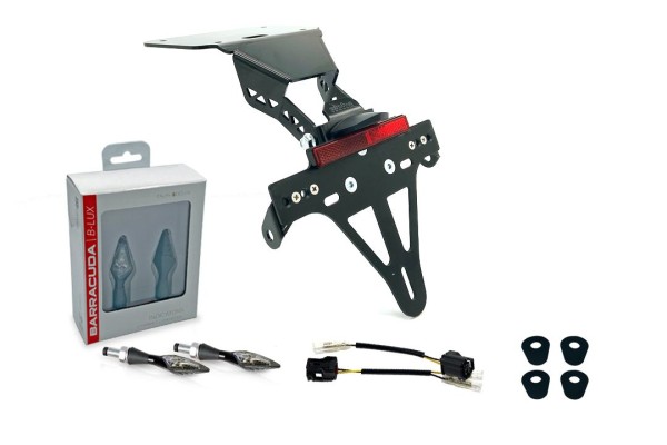 Soporte de matrícula (incl. intermitentes Barracuda delanteros + traseros) para Yamaha YZF-R3 / MT-03 (20-)