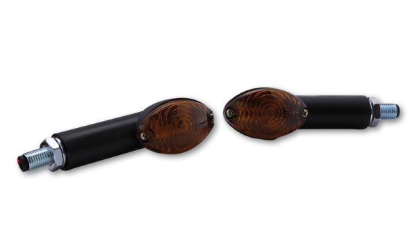 HIGHSIDER Bombillas Smart Cateye Mini carcasa de intermitente negra / lente gris humo (par), delantera y trasera