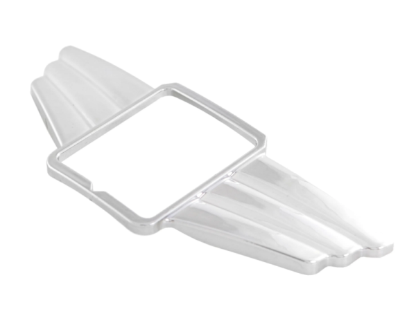Aleta embellecedora en cascada para emblema cuadrado PIAGGIO, Mark II, para Vespa, aluminio, cromado