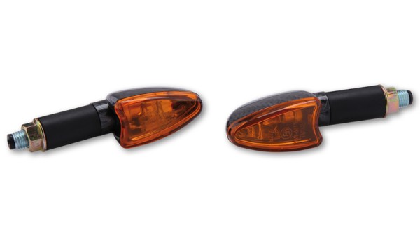 HIGHSIDER Bombillas Smart Arrow Mini carcasa de los intermitentes carbono / lente naranja (par), delantera y trasera