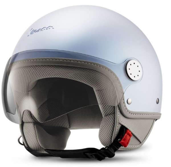 Casco jet Vespa 12° Aniversario Snake, plata