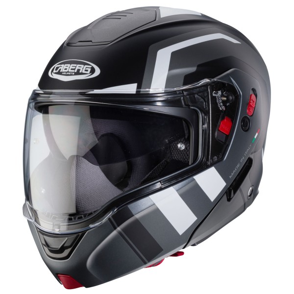 Casco Caberg Horus X Road negro mate/blanco metalizado pistola