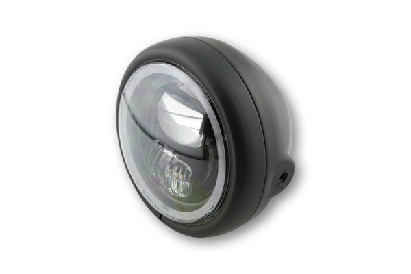 HIGHSIDER pro 5 3/4 pulgadas Faro Tipo Pecos 7 LED Negro Montaje lateral, Con luz de posición