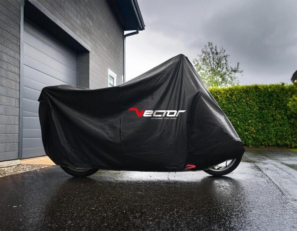 VECTOR Heavy Duty Abdeckplane außen für Motorrad/Scooter mit Topcase hohe Windschutzscheibe - Gr. XL