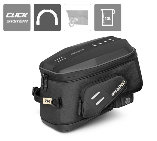 Mochila de depósito Shad de 13 l, sistema Click, con cerradura