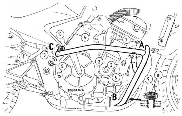 Protector de motor negro para Honda CBF 600 (04-07) Hepco & Becker