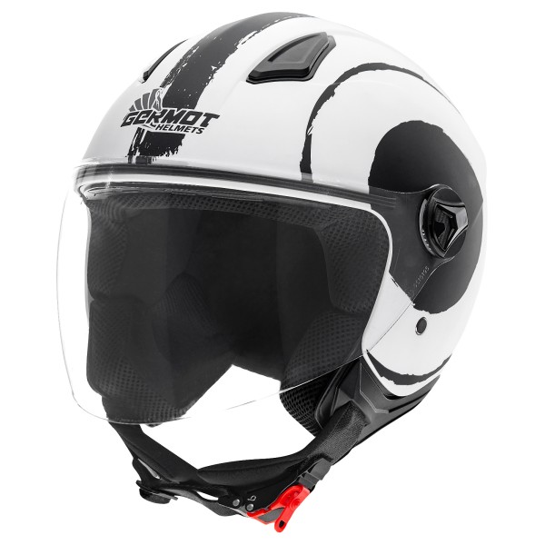 Casco Germot GM 196, blanco/negro mate