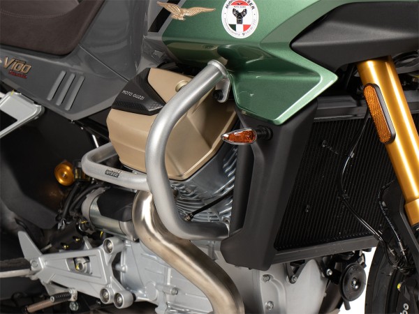 Guardamotor plateado para Moto Guzzi V100 Mandello Hepco & Becker