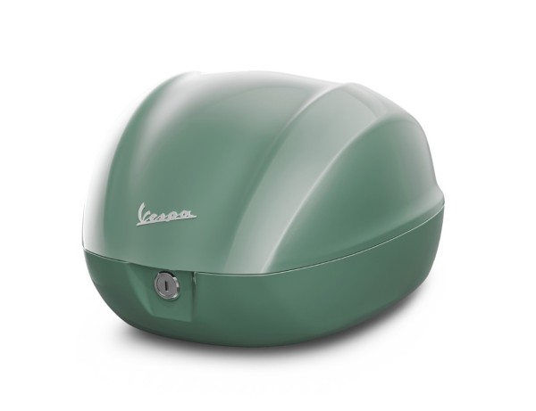 Baúl trasero para Vespa de 32 l, verde brillante, modelo V33, sin respaldo