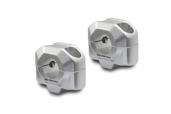 SW-Motech Elevador de manillar, plata para manillar Ø 22 mm, H=20 mm para Kawasaki Versys-X 300 ABS - SW Motech