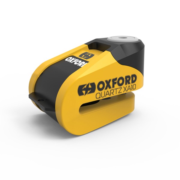 Oxford Quartz XA10 Antirrobo de disco de freno con alarma - Ø10mm Amarillo/Negro