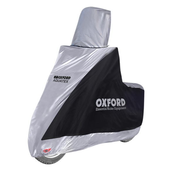 Funda Oxford para Interior / Exterior Aquatex Negro/Plata - Scooter - con Parabrisas - S
