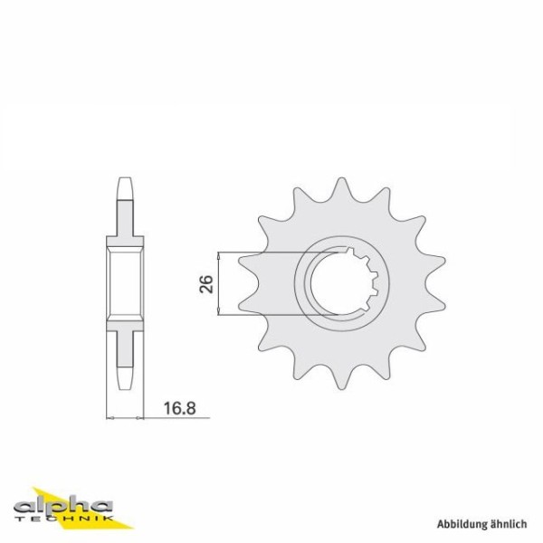 Piñón, 16 dientes, paso 525