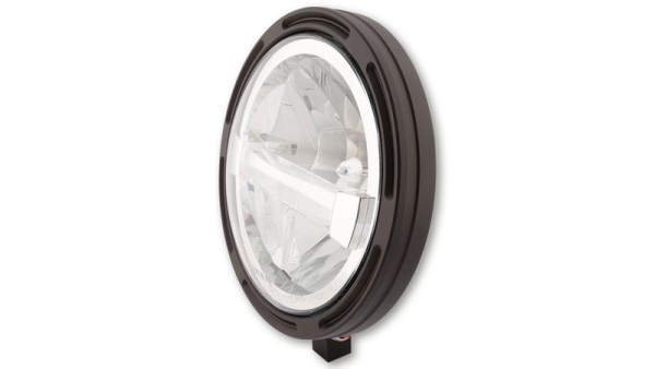 HIGHSIDER pro 7 pulgadas Faro delantero Marco-R1 Tipo 4 LED Negro Montaje inferior