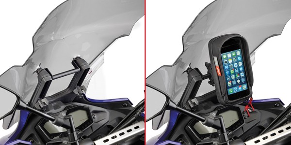 Soporte para montar en el parabrisas para el navegador por satélite para Yamaha MT-07 Tracer (Bj.16-18) Givi