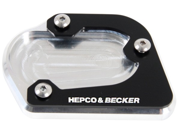 Placa caballete lateral negro plata para BMW R 1250 GS (19-23) Hepco & Becker