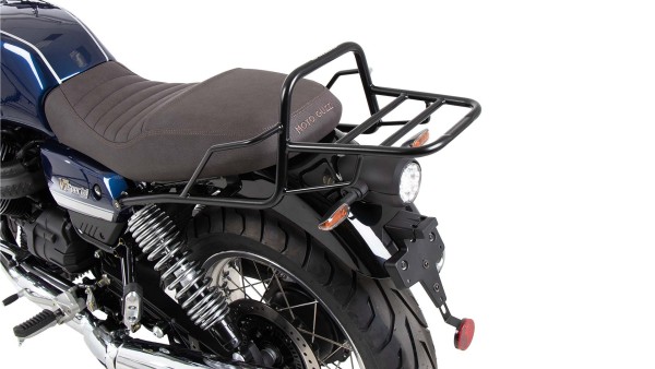 Portaequipajes tubular Topcase negro para Moto Guzzi V7 850 Special/Stone/Centenario (21-24)