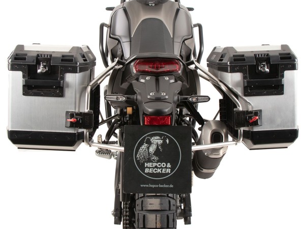 Juego portamaletas Cutout acero inoxidable incl. juego portamaletas Xplorer Cutout plata para Yamaha Ténéré 700 (25-)