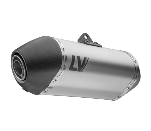 Silenciador trasero LeoVince LV-14 Slip On de acero inoxidable plateado para CF Moto / Husqvarna / KTM