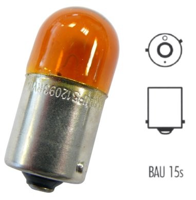 Bombilla Philips, lámpara incandescente, 12 V, 10 W, BAU15s, naranja