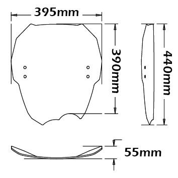 Parabrisas media para BMW G 650 Xmoto (06-07), transparente