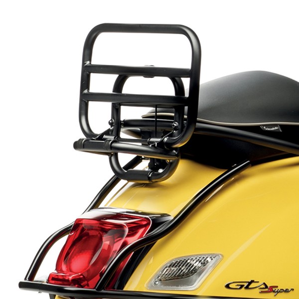 Portaequipajes trasero plegable original negro para Vespa GTS/GTV