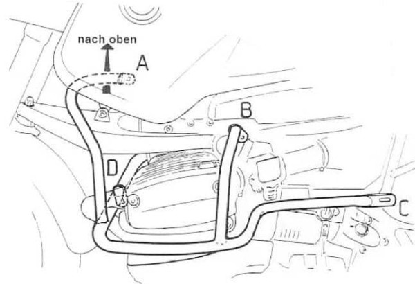 Protector de motor cromado para BMW R 850 GS (98-00)/R 1100 GS (94-99) Hepco & Becker
