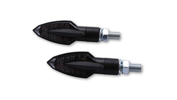 HIGHSIDER Smart Vinci Carcasa del intermitente LED negro / lente gris humo (par), delantero y trasero