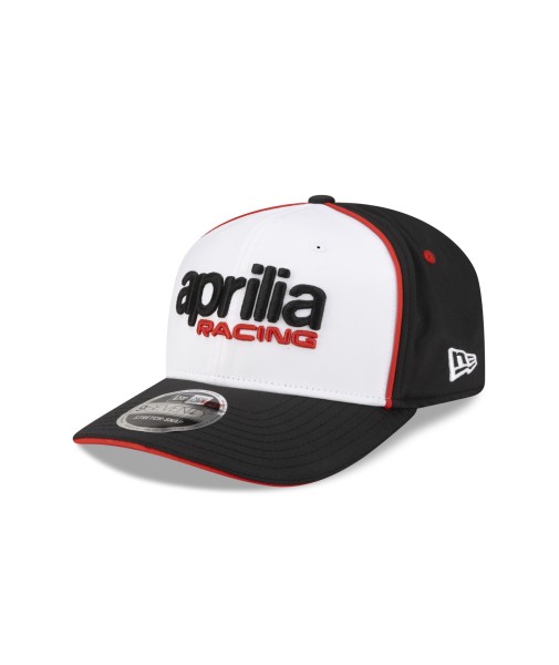 Gorra de béisbol Aprilia Racing Team 2026 New Era 9Seventy en blanco y negro